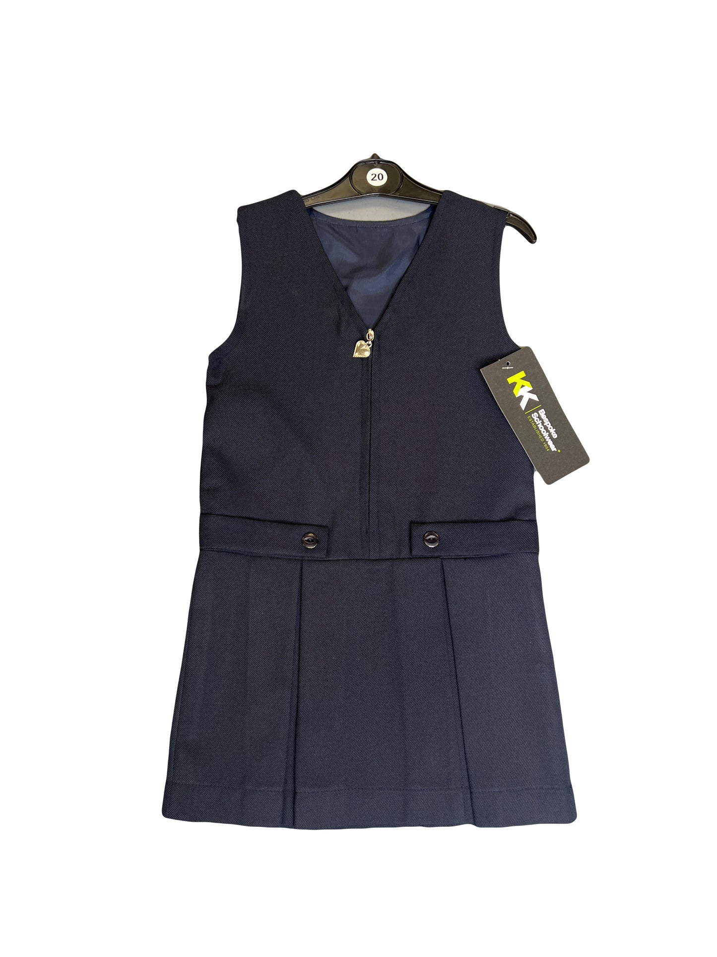 KK - Zip Up Kickpleat Pinafore - Navy