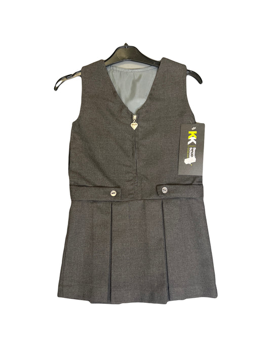 KK - Zip Up Kickpleat Pinafore - Grey