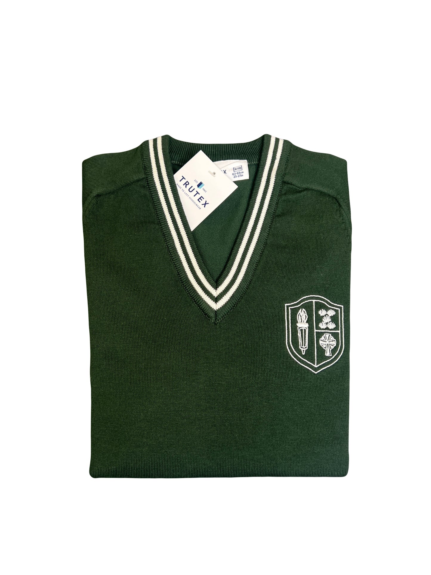 Trutex - St Marys Limavady Jumper - Green/White Trim