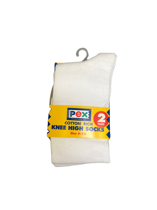 Pex - Knee High Socks - White Plain